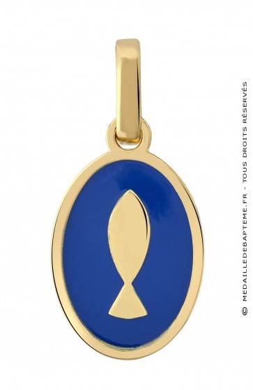 Médaille Pax laquée Bleu