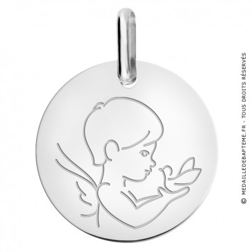 Médaille petit ange à la colombe (Argent)