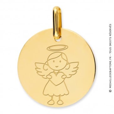 Médaille ange fille (Or Jaune 9k)