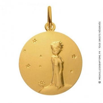 Médaille Petit Prince sur sa planète (Or Jaune)