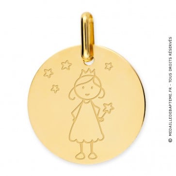 Médaille princesse (Or Jaune 9k)