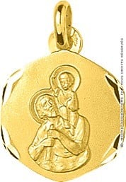 Médaille St Christophe bords lapidés (Or Jaune)