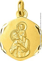 Médaille St Christophe bords lapidés (Or Jaune)