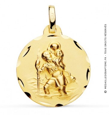Médaille Saint-Christophe Ciselé (Or Jaune 9K)