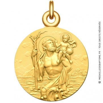 Médaille Saint-Christophe et Jésus (Vermeil)