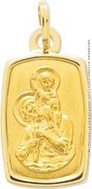 Médaille St Christophe encadrée (Or Jaune)