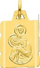 Médaille St Christophe Rectangle dentelée (Or Jaune)