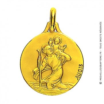 Médaille Saint-Christophe profil droit (Or Jaune)