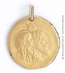 Médaille galet Saint-Christophe (Or Jaune 9K)