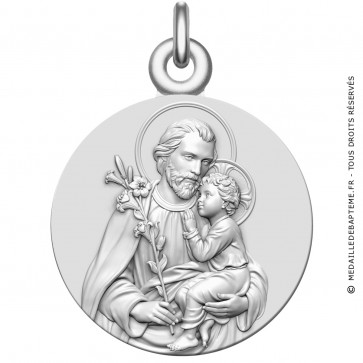 Médaille Saint Joseph et l'Enfant Jésus (Argent)