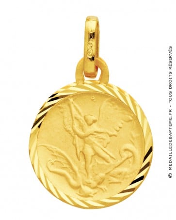 Médaille Archange Saint-Michel ciselée (Or Jaune) 