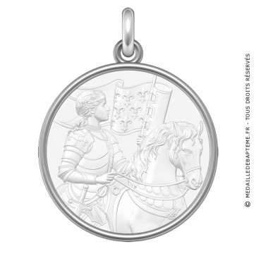 Médaille Sainte Jeanne d'Arc (Argent & Nacre)