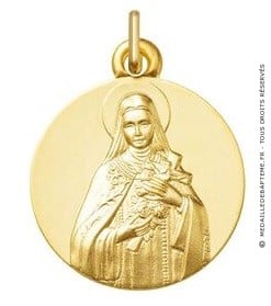 Médaille Sainte Thérèse de Lisieux (Or Jaune 9K)
