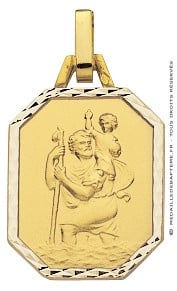 Médaille St Christophe Octogonale (Or Jaune)