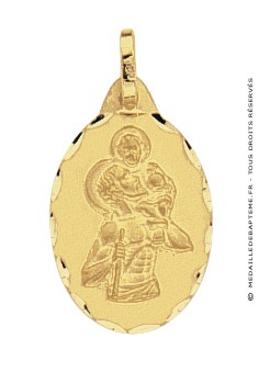 Médaille St Christophe Ovale (Or Jaune)
