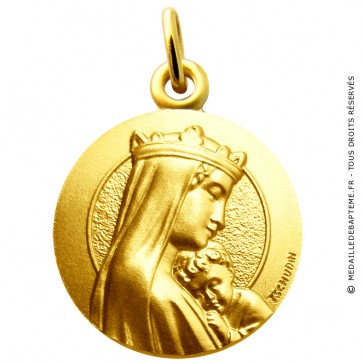 Médaille Vierge à l'Enfant Couronnée Martineau (Or Jaune)