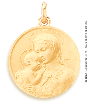 Médaille Vierge à l'Enfant - Botticelli  - medaillle bapteme Becker