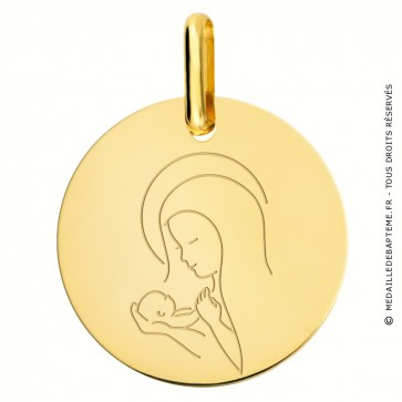 Médaille Vierge à l'Enfant Or jaune