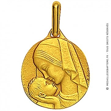 Médaille Augis Vierge à l'enfant (Or Jaune)