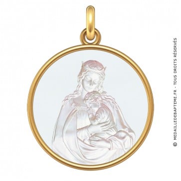 Médaille Vierge Couronnée (Or & Nacre)