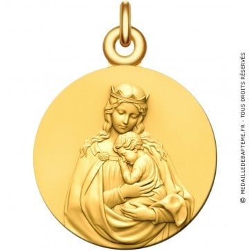 Médaille Vierge Couronnée Plaqué Or