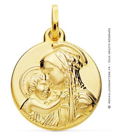 Médaille Vierge à l'enfant de Botticelli (Or Jaune 9K)