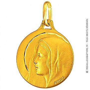 Médaille Augis Vierge profil gauche ciselée (Or Jaune)