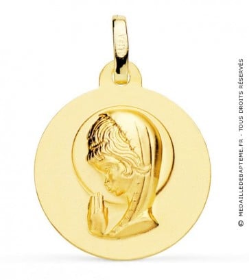 Médaille Vierge en prière (Or Jaune 9k)