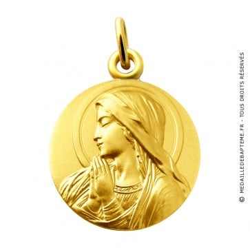 Médaille Vierge en prière auréolée Martineau (Or Jaune)