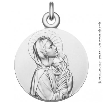 Médaille Vierge à l'Enfant "La Maternité" en argent