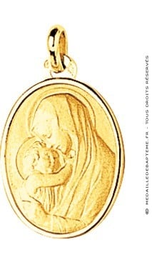 Médaille Vierge à l'Enfant ovale