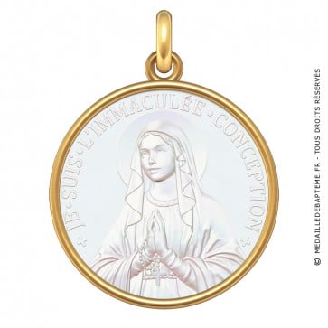 Médaille Vierge Immaculée Conception (Or & Nacre) 