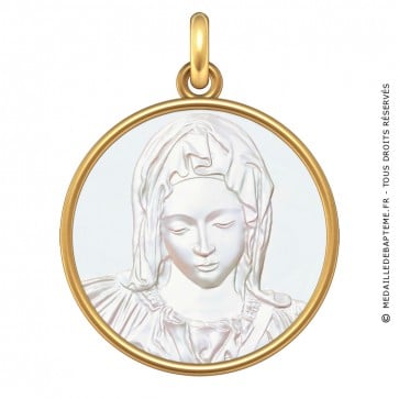 Médaille Vierge "La Pieta" (Or & Nacre)