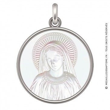 Médaille Madonne Antique (Argent & Nacre)