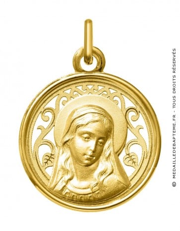 Médaille Vierge Marie ajourée (Or Jaune)