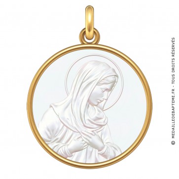Médaille la Vierge Marie (Or & Nacre)