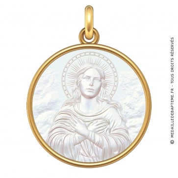 Médaille Vierge Divine (Or & Nacre)
