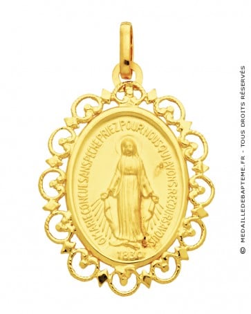 Médaille Vierge Miraculeuse Arabesque (Or Jaune)