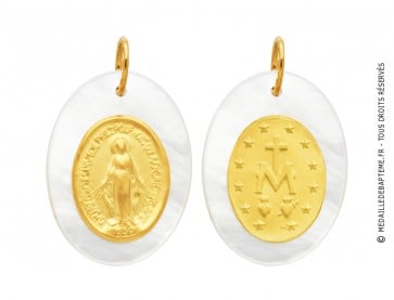 Médaille Vierge Miraculeuse Nacrée (Or Jaune)