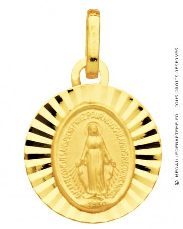 Médaille Vierge Miraculeuse Ensoleillée (Or Jaune)