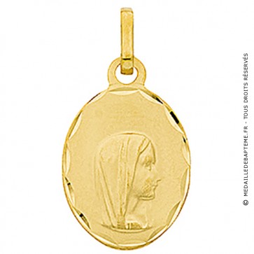 Médaille Vierge Ovale diamantee (Or Jaune)