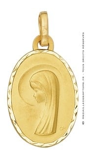 Médaille Vierge Ovale (Or Jaune 9k)