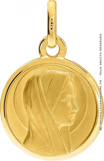Médaille Vierge profil droit bord poli