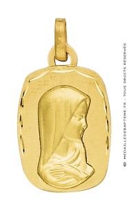 Médaille Vierge Rectangle (Or Jaune)