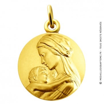 Médaille Vierge et l'enfant tendresse Martineau (Or Jaune)