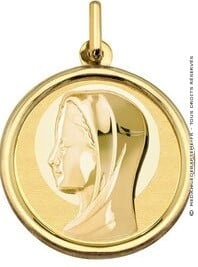 Médaille Vierge au voile profil gauche