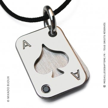 Pendentif Poker Pique (Or Blanc)