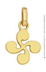 Pendentif Croix Basque Fil Plat (Or Jaune)