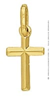 Pendentif Croix Fil Biseauté (Or Jaune)