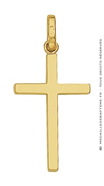 Pendentif Croix Fil Carré (Or Jaune)